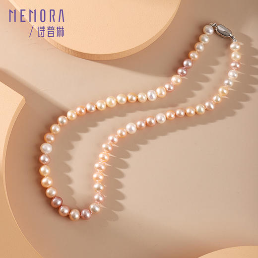 彩色珍珠 淡水珍珠项链女款银S925颈链生日送老婆送妈妈礼物MEMORA诗普琳ZNE03101（线上专供） 商品图3