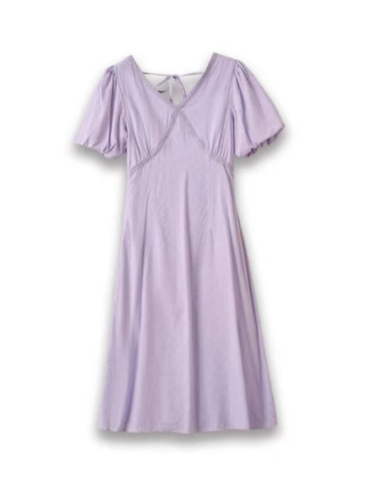 七夕促- NO 退（微瑕）！V领显瘦紫色连衣裙—喜出 商品图1