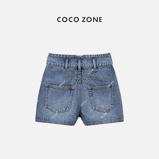 COCO ZONE“花苞牛仔”夏季时尚A字裤门襟两粒扣设计牛仔短裤CC1B0832 商品图1