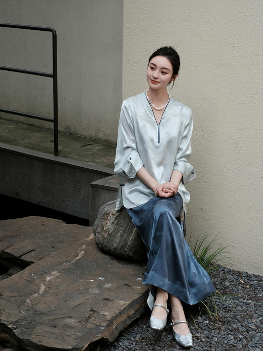 限量款 |STJINGx凯喜雅x故宫 |千里江山景琛流苏半裙(不退不换) 商品图8