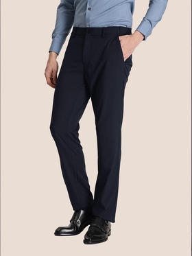 callisto藏青聚酯纤维混纺休闲裤 STCPW051C