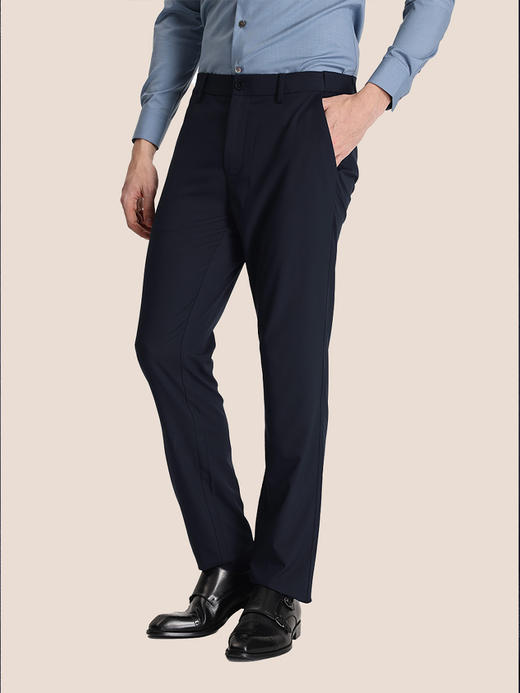 callisto藏青聚酯纤维混纺休闲裤 STCPW051C 商品图0