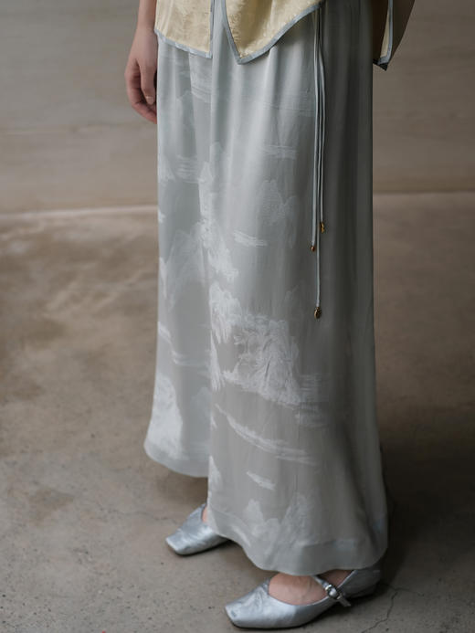 限量款 |STJINGx凯喜雅x故宫 |千里江山景琛流苏半裙(不退不换) 商品图3