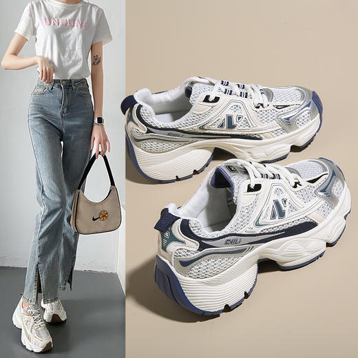 「2024夏季新款！清凉一夏」透网老爹鞋厚底学生休闲鞋ins潮直播韩版跑步鞋 商品图0
