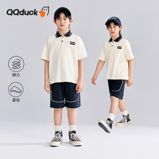 【两件套】【120-165】【可可鸭】男童夏季polo衫短袖短裤套装 商品图0