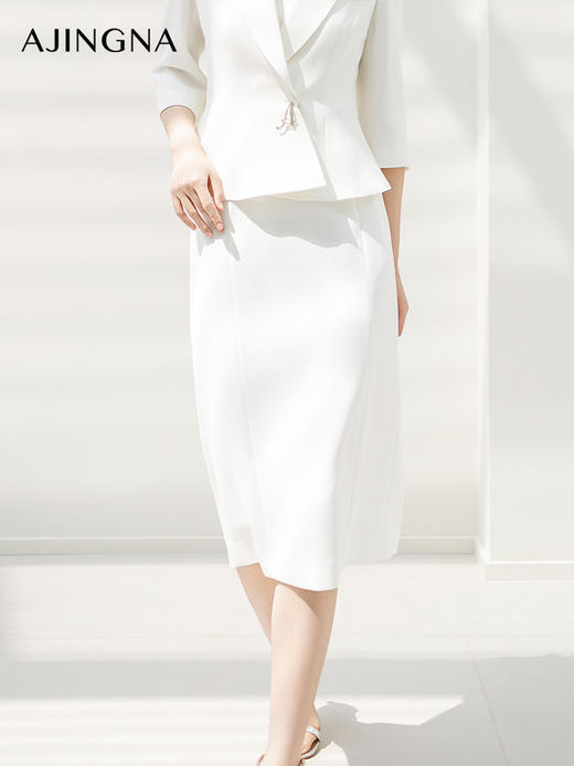 【积分兑换】阿菁娜2024春季新款直筒精致通勤半身裙A29C113020 商品图3