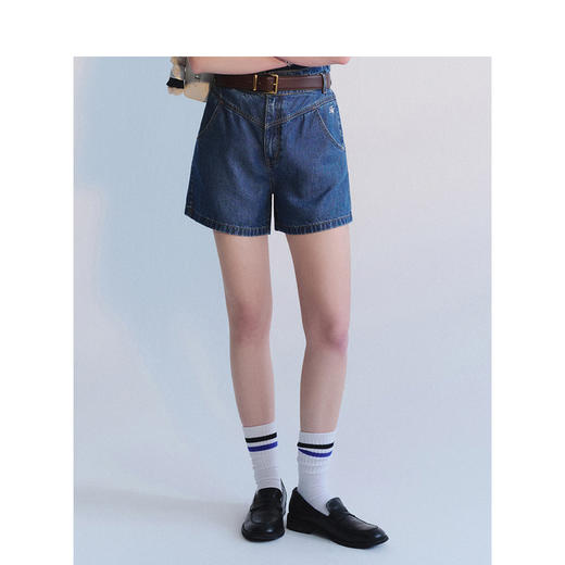 Teenie Weenie小熊字母牛仔短裤女夏季女牛仔裤TTTF242601P 商品图1
