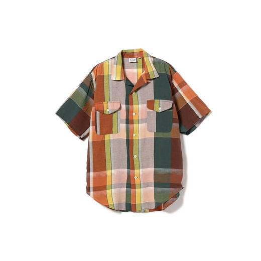 orslow SHORT SLEEVE ORIGINAL CHECK WORK 棉麻工装短袖格子衬衫 商品图3