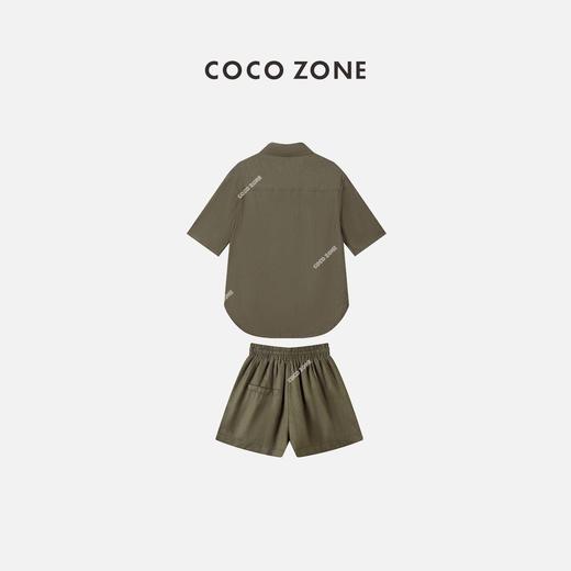 COCO ZONE 时尚休闲POLO领短袖衬衫上衣+系绳短裤 23C18578 商品图1