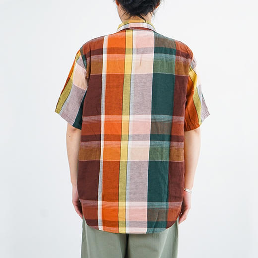 orslow SHORT SLEEVE ORIGINAL CHECK WORK 棉麻工装短袖格子衬衫 商品图2