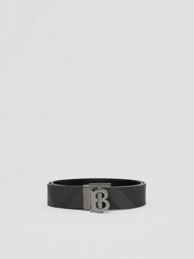 【2F】Luxemporium睿锦尚品 BURBERRY| 双面专属标识炭灰色格纹腰带