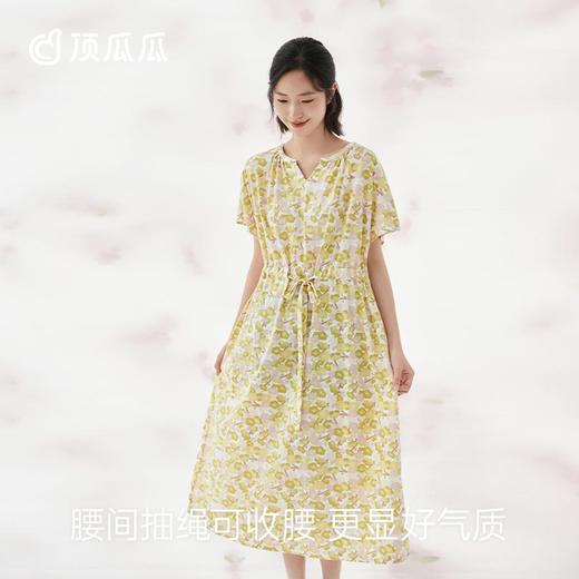 3部顶瓜瓜夏季女士醉樱系列纯棉可收腰家居短袖睡裙DJJWX-AQ23318 商品图3