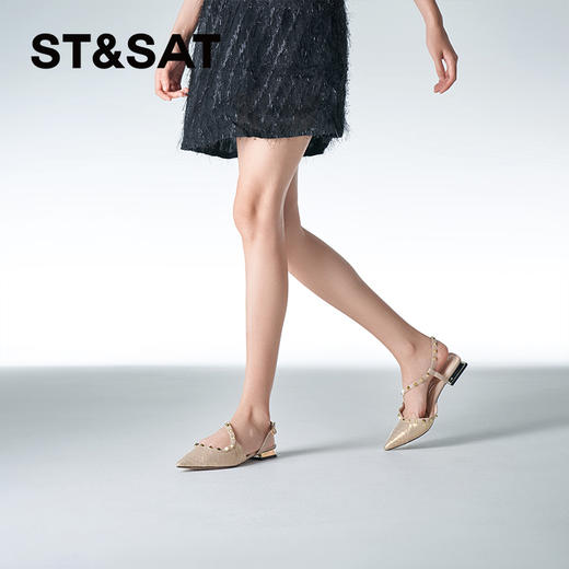 星期六时尚蛇纹铆钉中后空单鞋SSC1114075 商品图4