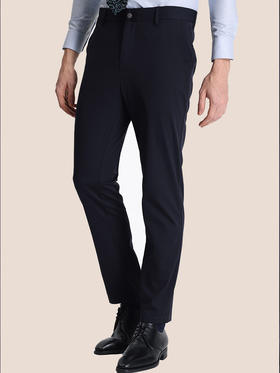 callisto深蓝弹力混纺休闲裤 STCPW018C