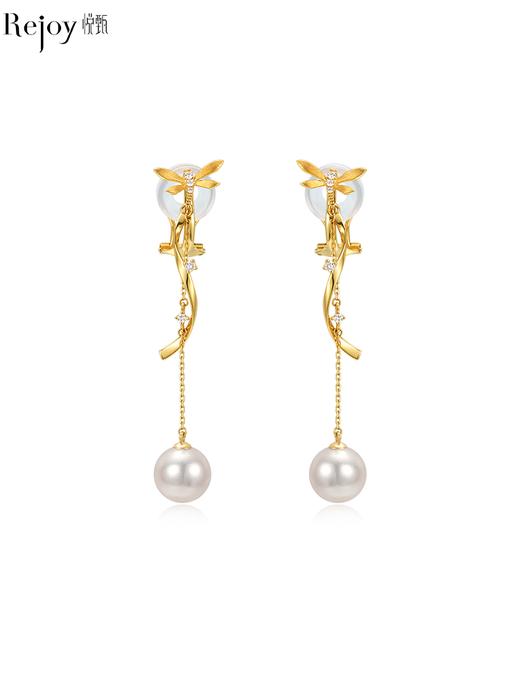 【挚友限定】悦甄  18k金Akoya珍珠钻石耳夹 翩然 商品图0