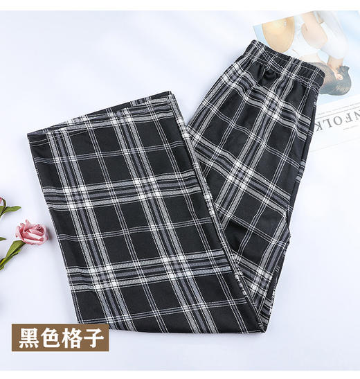 【限时特价！清凉一夏】修饰腿型 格子裤子女夏季薄款宽松直筒显瘦百搭休闲裤高腰垂感新款阔腿裤女 商品图5