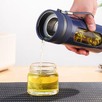 富光玻璃杯 高硼硅泡茶杯子 茶水分离杯 商务办公便携塑玻水杯男女士 商品图6