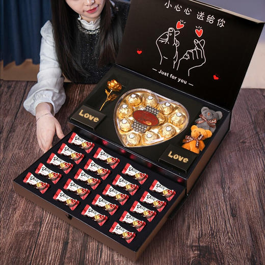 【520只为遇见你，德芙巧克力礼盒装】浓情蜜意合你心意德芙巧克力礼盒装情人节，520礼物生日糖果喜糖零食创意礼品 商品图5