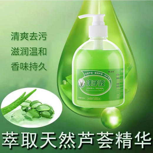 佐禧佑福芦荟清香洗手液500g清香型杀菌消毒保湿按压瓶儿童家用家庭装 商品图2