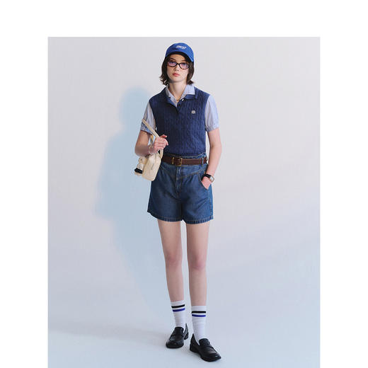 Teenie Weenie小熊字母牛仔短裤女夏季女牛仔裤TTTF242601P 商品图2