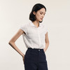 谜底白衬衫短袖女2024夏季新品通勤风暗纹提花修身衬衣242MC0690 商品缩略图1