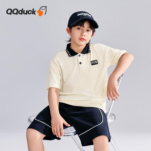 【两件套】【120-165】【可可鸭】男童夏季polo衫短袖短裤套装 商品图2