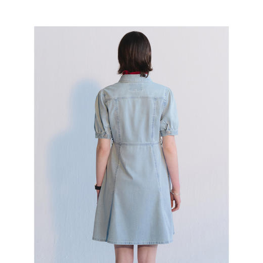 Teenie Weenie小熊简约牛仔连衣裙女夏季女短裙TTOJ242601P 商品图4