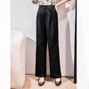 醋酸窄版阔腿裤，提花宽松直筒垂感长裤KQN-P09021 商品缩略图0