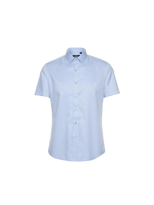 callisto蓝色纯棉短袖衬衫 商品图5