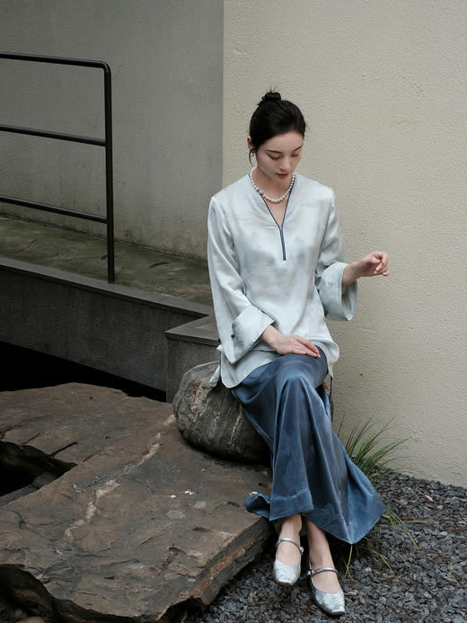 限量款 |STJINGx凯喜雅x故宫 |千里江山景琛流苏半裙(不退不换) 商品图7