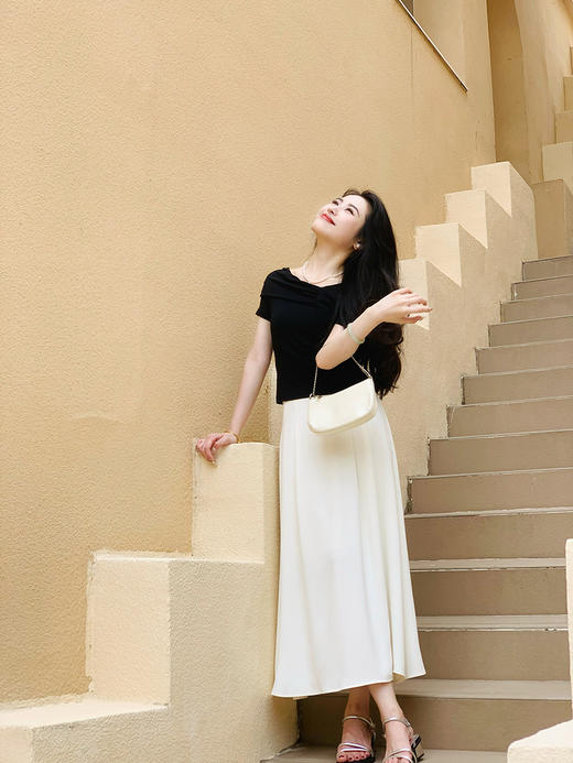 【百图lulu定制】【雅典娜T恤】船领  天丝莫代尔 高弹 浪漫温柔 短袖T恤 商品图13