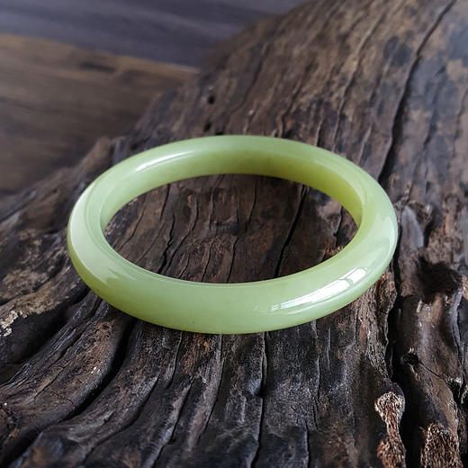 【天然正品】天然无纹裂黄口料和田玉58号手镯230424TJ01 商品图2