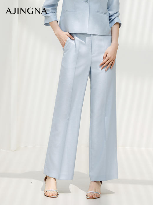 【商场同款】阿菁娜2024夏季新款精致通勤宽松西裤A29X110006 商品图2