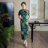 XL24150 2024年春夏新款改良旗袍长款日常修身中老年荷花气质国风旗袍 商品缩略图3