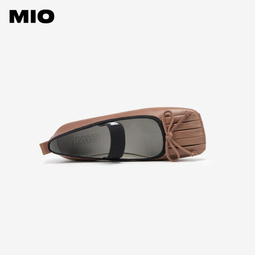 MIO米奥秋季方头平跟通勤单鞋复古芭蕾一字带玛丽珍女鞋M244455606 商品图2