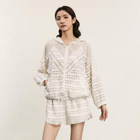 谜底套装女2024年夏季新品时尚休闲感薄外套+阔腿短裤242MTZ0677