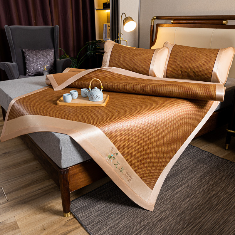 【边睡边养生】艾草驱蚊藤席三件套夏季防虫凉席 艾草冰丝藤席