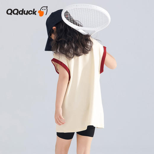 【凉感棉】【120-165】【可可鸭】女童无袖T恤儿童短袖上衣 商品图9