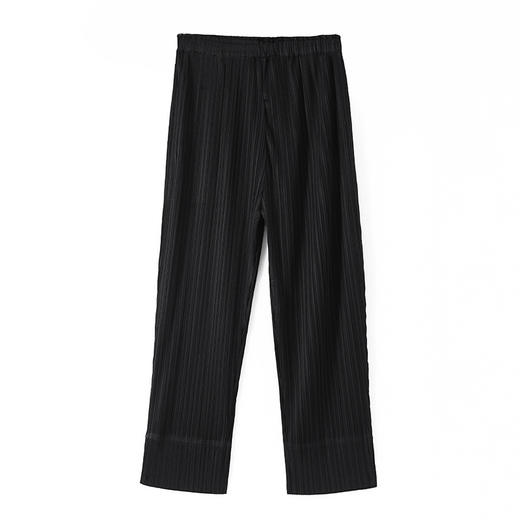 雀说 三宅褶皱时尚新款九分裤大码修身显瘦休闲小脚裤开叉 4ZF-045 商品图8