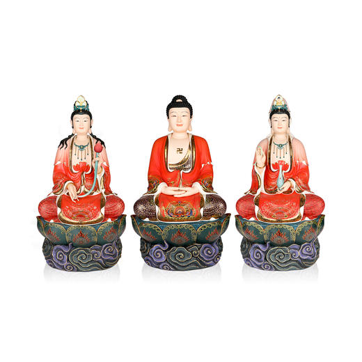 祥云西方三圣（极红）佛像 商品图0