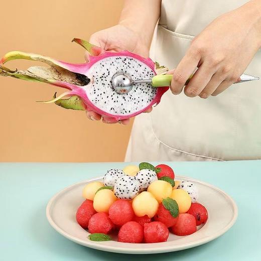 「9.9元包邮！三合一款」三合一水果挖球器 双头多功能西瓜挖球勺哈密瓜取瓤水果挖三件套厨房用品 商品图3