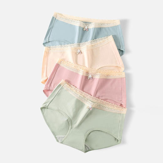 女士弹力棉舒柔棉精梳棉撞色提花花边大红鸿运三角内裤2846/2933/2934/2935/2936/2937/2939/2941 商品图14