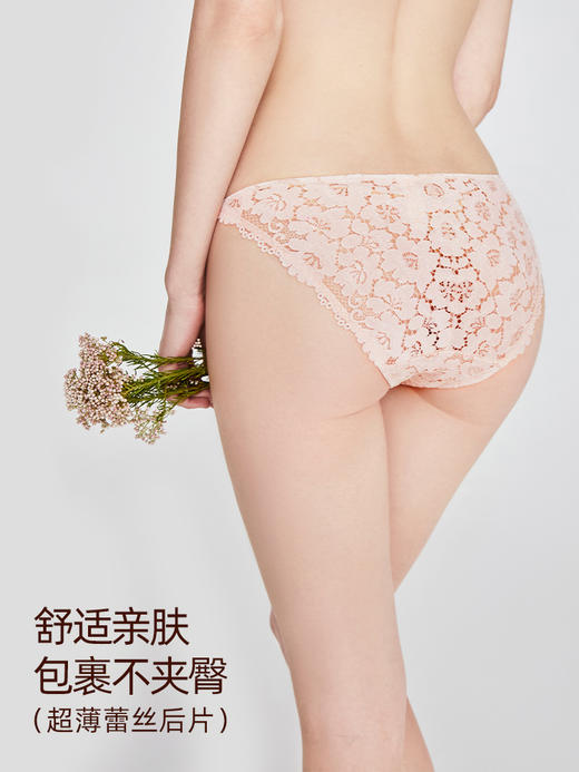 3条98元好奇蜜斯舒适低腰蕾丝三角内裤女抗菌纯棉裆新款提臀 艾琳娜叶莲娜 商品图4