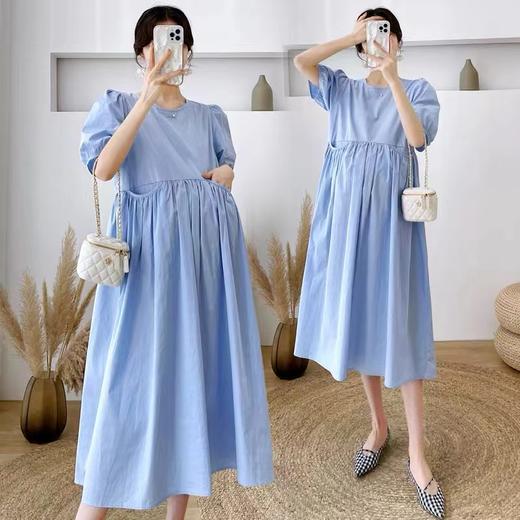 NO 退→样衣清仓（微瑕）！宽松圆领浅蓝清新连衣裙—喜出 商品图0