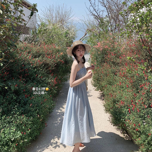 金蘑菇菇【春日幻想】设计感多版本法式温柔风吊带连衣裙 商品图4