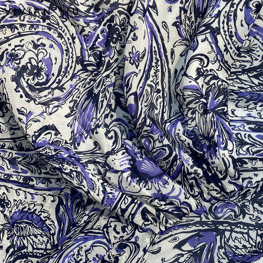 VIVIAN LIU薇薇安刘R2434101夏女装新款真丝印花腰部捏褶连衣裙 商品图3