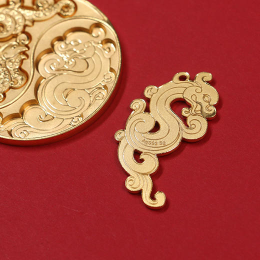 【钱博会】龙凤和鸣·异形银条镀金纪念章 可佩戴  含纯银10克！ 商品图3