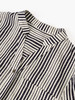 COCO ZONE 薄款V领条纹衬衫女百搭单排扣长袖上衣CC1B1230 商品缩略图5