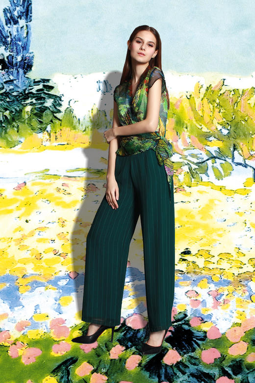 【伯妮斯茵】162L415--绿色裤子--橄榄树--《生命之美-梵高的花园》 商品图3