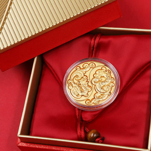 【钱博会】龙凤和鸣·异形银条镀金纪念章 可佩戴  含纯银10克！ 商品图5